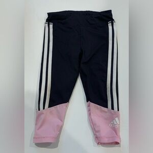 6/$20 Adidas baby Leggings Black with Pink Accents